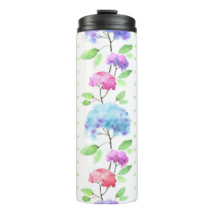 Vertikale nahtlose Mustergrenze des Aquarells Thermosbecher