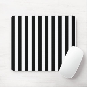 Vertikale schwarz-weiße Streifen Mousepad