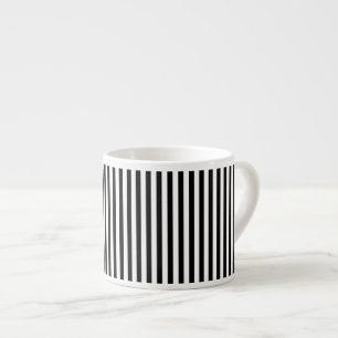 Vertikale schwarze und weiße Streifen Espressotasse
