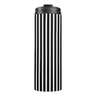 Vertikale schwarze und weiße Streifen Thermosbecher