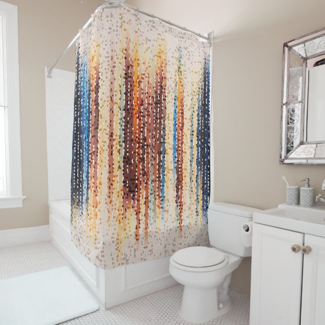 Vertikale Streifen, abstrakt, farbenfroh, modern Duschvorhang (Beispiel)