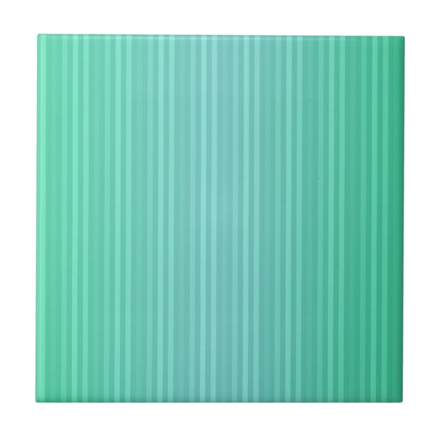 Vertikale Streifen Aquamarine Blau Grün Aquamarin Fliese (Vorderseite)