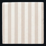 Vertikale Streifen in Beige und Weiß gestreift Steinuntersetzer<br><div class="desc">Vertikale Streifen - beige und weiße Streifen.</div>