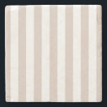Vertikale Streifen in Beige und Weiß gestreift Steinuntersetzer<br><div class="desc">Vertikale Streifen - beige und weiße Streifen.</div>