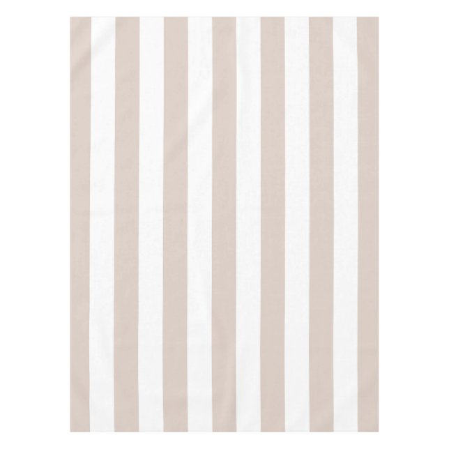 Vertikale Streifen in Beige und Weiß gestreift Tischdecke (Vorderseite)