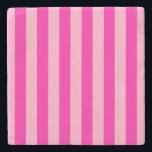 Vertikale Streifen in rosa Steinuntersetzer<br><div class="desc">Vertikale Streifen - rosa und heiß rosa.</div>