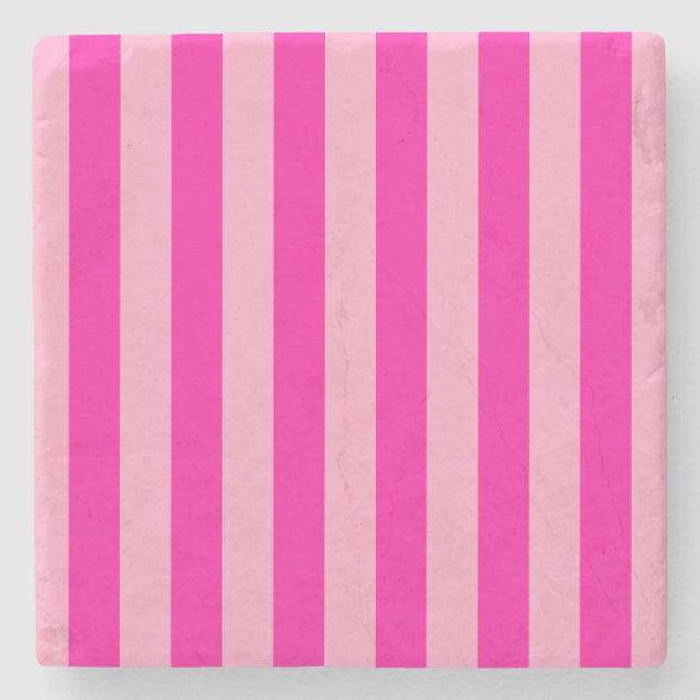 Vertikale Streifen in rosa Steinuntersetzer (Vorderseite)