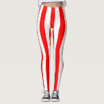 Vertikale Streifen in Rot und Weiß Leggings<br><div class="desc">Rot-weiß große vertikale Streifen Muster,  ein einfaches,  aber elegantes Design</div>