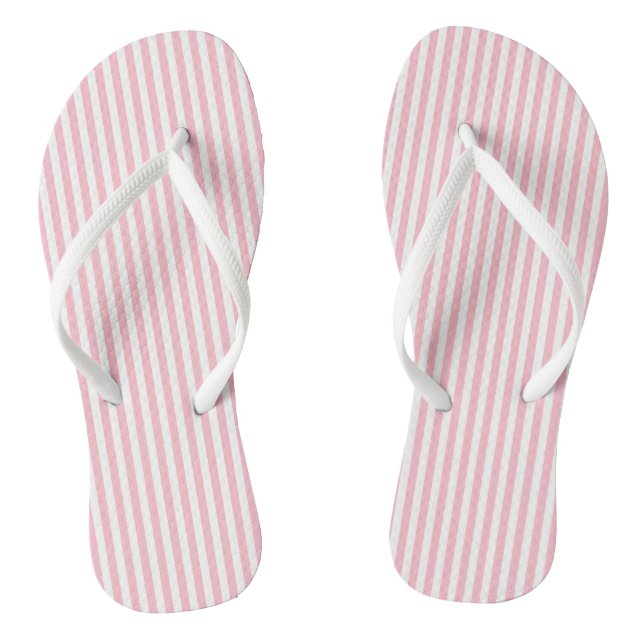 Vertikale Streifen in weißer und rosa Größe Flip Flops (Fußbett)