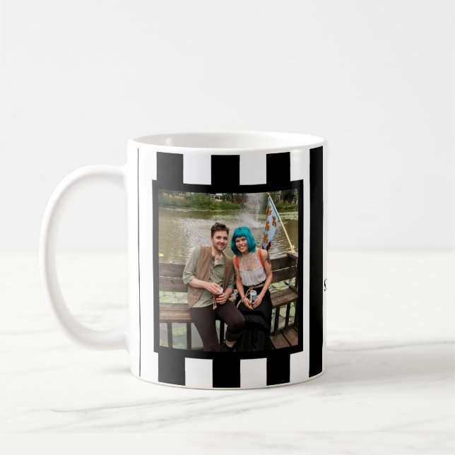 Vertikale Streifen Lilie 2 Foto Kaffee Tasse (Links)