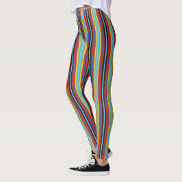 Vertikale Streifen, rückseitig plattiert Leggings
