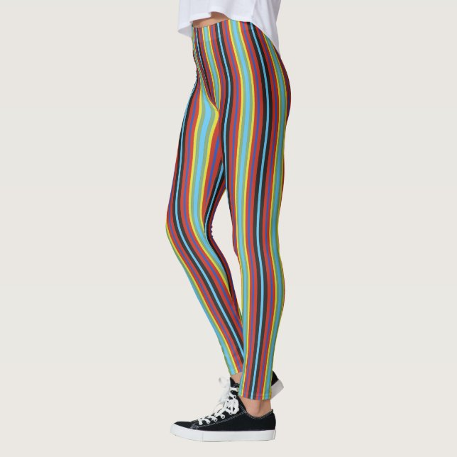 Vertikale Streifen, rückseitig plattiert Leggings (Links)