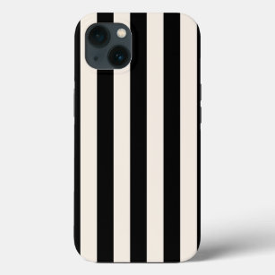Vertikale Streifen schwarz und cremeweiß gestreift Case-Mate iPhone Hülle