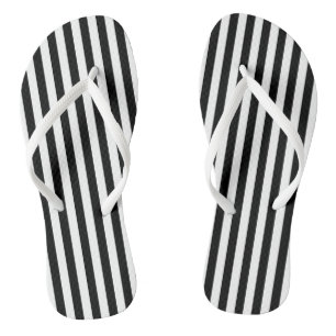 Vertikale Streifen schwarzer und weißer mittlerer  Flip Flops