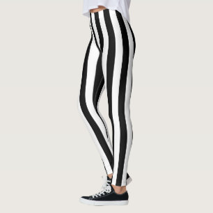 Vertikale Streifen-Schwarzweiss-Dekor an Leggings
