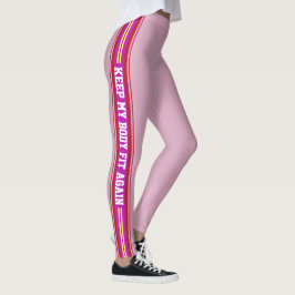 Vertikale Streifen Textdesign Sportgeräte Leggings
