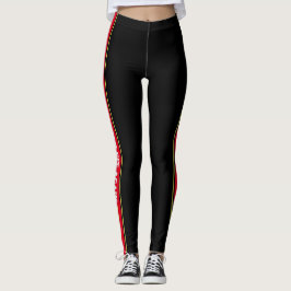 Vertikale Streifen Textdesign Sportgeräte Leggings