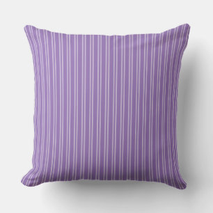 Vertikale Streifen: Weißes und violettes Design Kissen