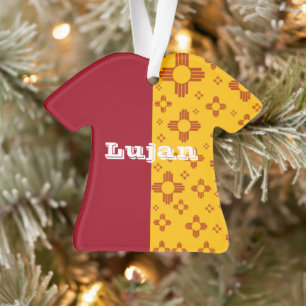 Vertikale Streifen Zia Sun Red Yellow New Mexico Ornament