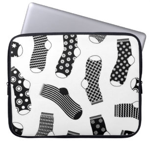 Vertikale Textur der gestreiften und polka dot soc Laptopschutzhülle