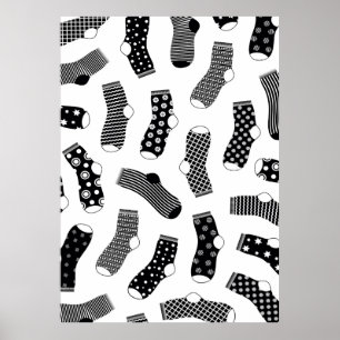 Vertikale Textur der gestreiften und polka dot soc Poster