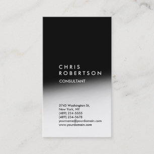 Vertikale trendy White Gray Black Business Card Visitenkarte