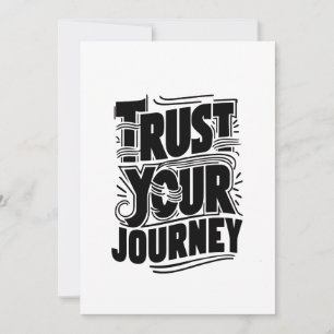 Vertikale Typografie-Kunst "Vertraue deiner Reise" Feiertagskarte