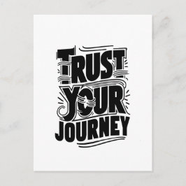 Vertikale Typografie-Kunst 'Vertraue deiner Reise' Postkarte