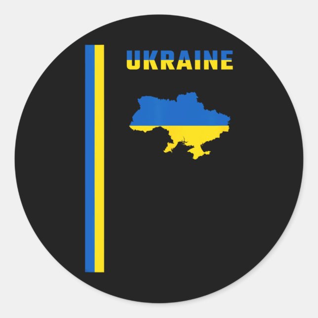 Vertikale ukrainische Flagge  Runder Aufkleber (Vorderseite)
