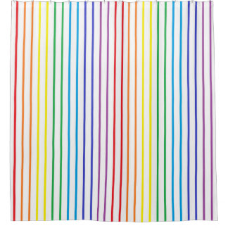 Vertikale umrissene Regenbogen-Streifen Duschvorhang