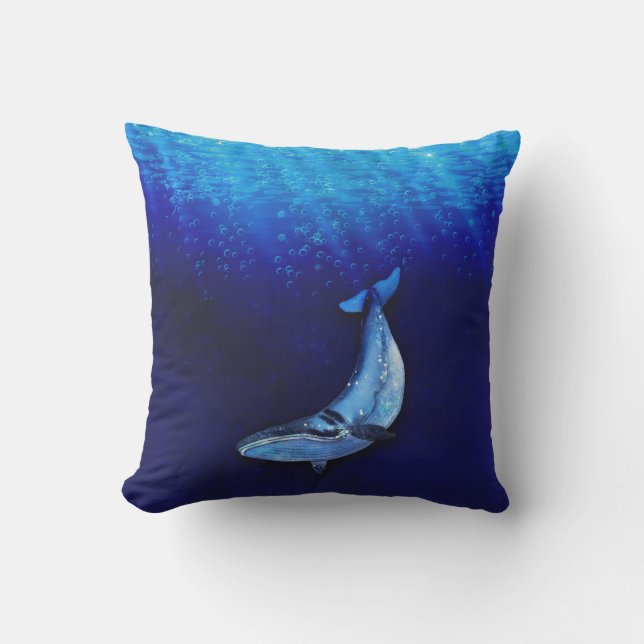 Vertikale Whale-Motion-Szene bis unten in Meeresti Kissen (Vorderseite)