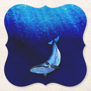 Vertikale Whale-Motion-Szene bis unten in Meeresti Untersetzer