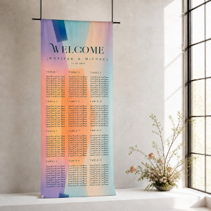 Vertikaler Farbblock-Hochzeits-Sitzplan Banner
