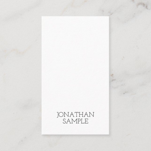 Vertikaler kreativer Minimalistischer Visitenkarte (Vorderseite)