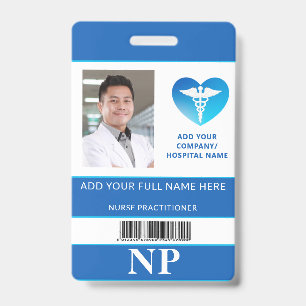 Vertikaler NP, Krankenschwester-Praktiker-Foto-ID- Ausweis