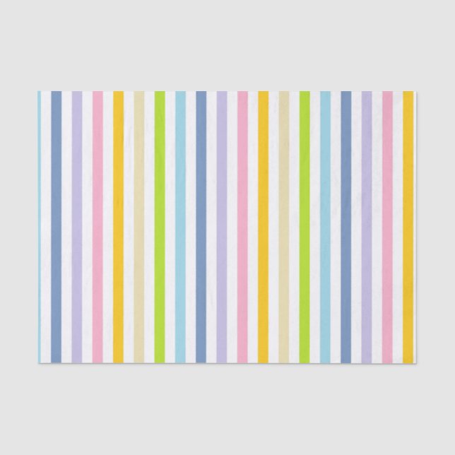Vertikaler Pastellregenbogen und weiße Streifen Seidenpapier (Vorderseite)
