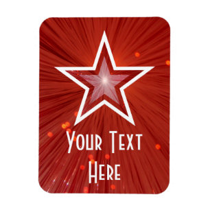 Vertikaler roter Star-'Text'-flexibler Magnet
