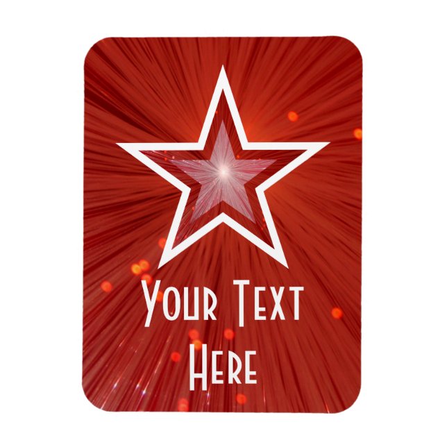Vertikaler roter Star-'Text'-flexibler Magnet (Vertikal)