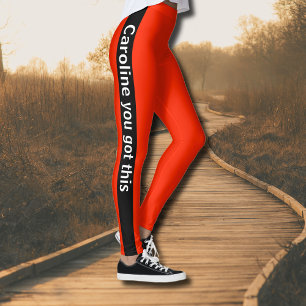 Vertikaler schwarzer Streifen   Text hinzufügen    Leggings