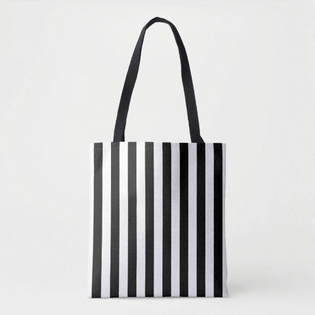 Vertikaler schwarzer und weißer Streifen Tasche (Vorderseite)