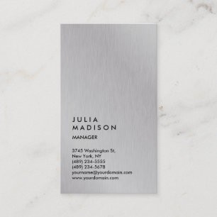 Vertikaler silbernes Grau-modischer Visitenkarte