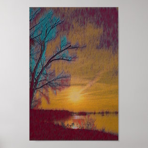 Vertikaler Sonnenuntergang Poster