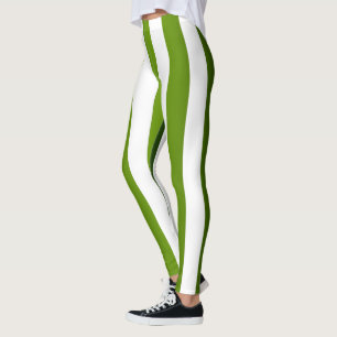 Vertikaler Strickdesigner ~ Grün ~ Weiß ~ Leggings
