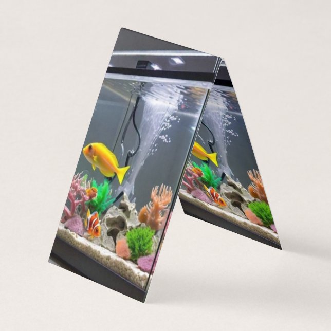 VERTIKALER TENT.EINE FISCHTANKPLATTE VON ZURÜCK VISITENKARTEN (Vorderseite)