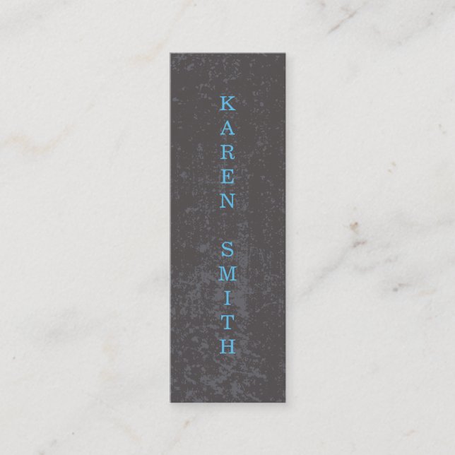 Vertikaler Text Moderner Grunge-Stil Mini Visitenkarte (Vorderseite)