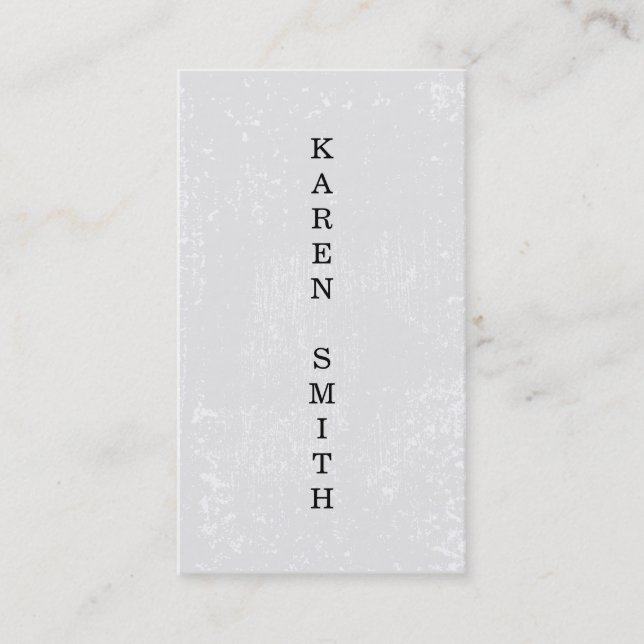 Vertikaler Text Moderner Grunge-Stil Visitenkarte (Vorderseite)