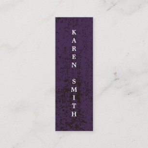 Vertikaler Text Moderner Lila Grunge-Stil Mini Visitenkarte