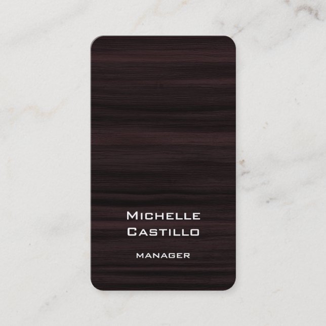 Vertikales, braunes Holz - einzigartiges Design Visitenkarte (Vorderseite)