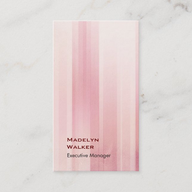 Vertikales elegantes einzigartiges modernes rosa visitenkarte (Vorderseite)