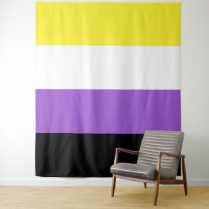 Vertikales Flag für nicht binäre Pride Wandteppich